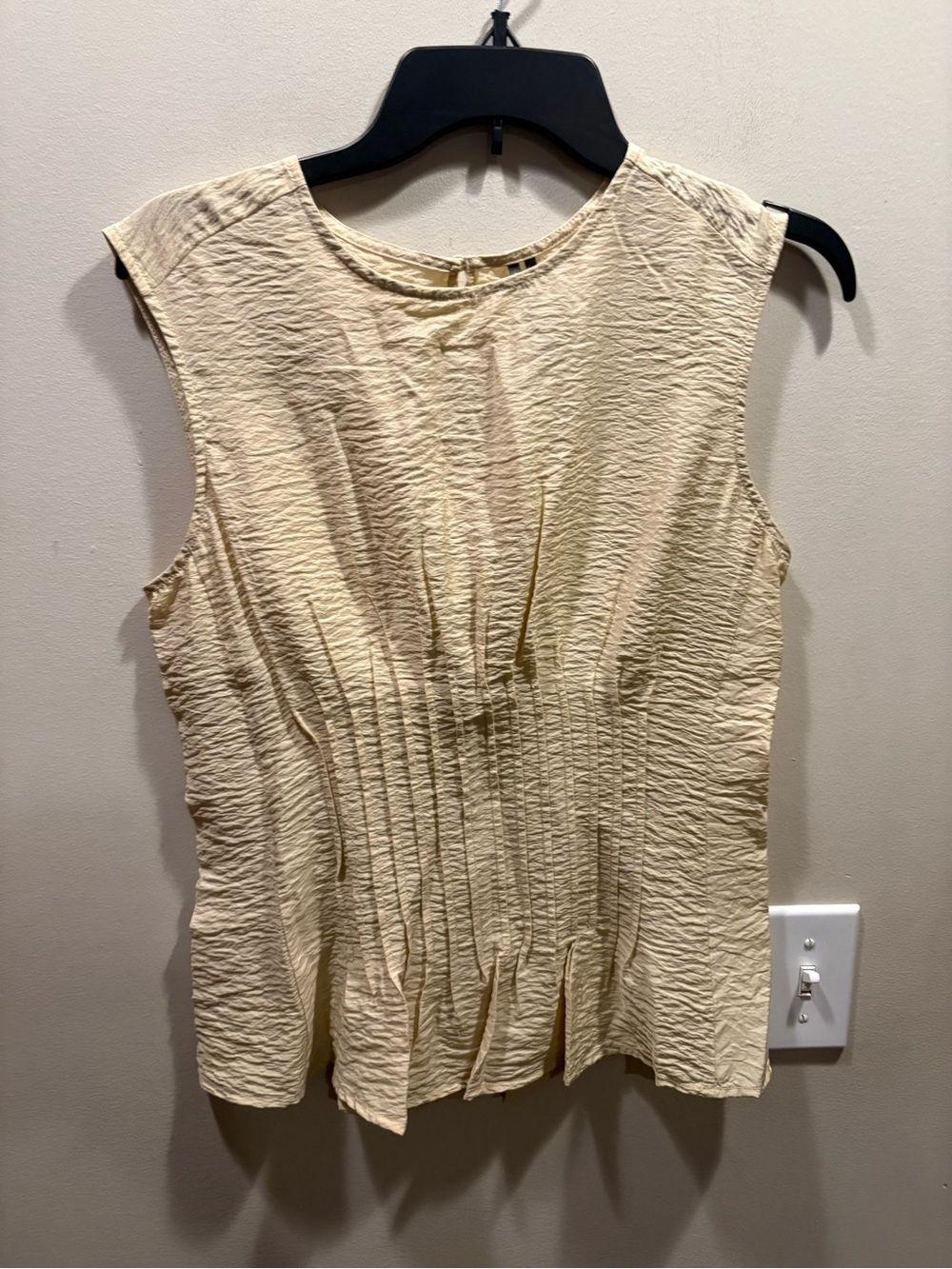 Anthropologie The Della Pleated-Waist Shell Top – Size S (Beige) - Picture 3 of 8